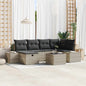 6-Piece Synthetic Rattan Sofa Set with Cushions