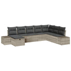 Conjunto de sofá de jardín 8 pcs Gris claro Poliratán