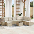Conjunto de sofá de jardín 9 pcs Beige 55 x 62 x 69 cm