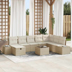Conjunto de sofá de jardín 9 pcs Beige 55 x 62 x 69 cm