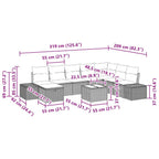 Conjunto de sofá de jardín 9 pcs Gris claro Poliratán