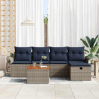 Conjunto de sofás de jardín con cojín 6 pcs Gris Poliratán