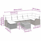 Conjunto de sofás de jardín con cojín 8 pcs Beige Poliratán