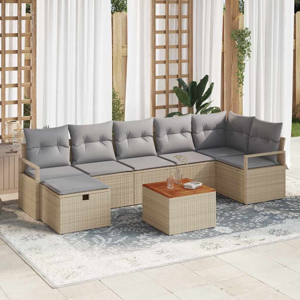 Conjunto de sofás de jardín con cojín 6 pcs Negro Acero