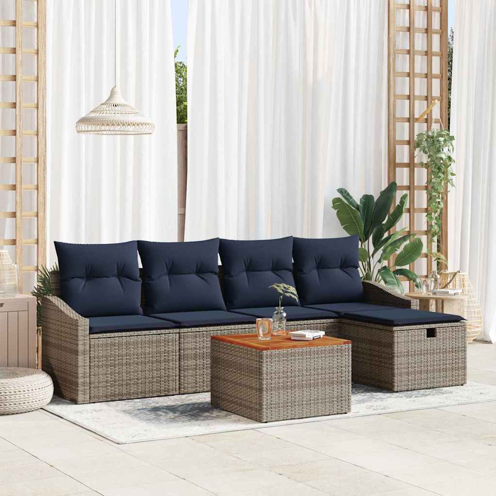 Conjunto de sofás de jardín 4 pcs Negro Metal