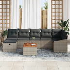 Conjunto de sofás de jardín con cojín 8 pcs Gris Poliratán
