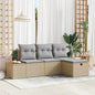 4-piece Garden Sofa Set Beige Synthetic Rattan