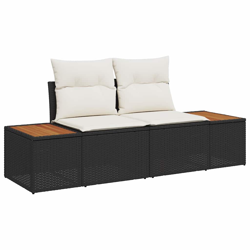 Conjunto de sofá de jardín 6 pcs Negro 55 x 62 x 69 cm