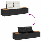 Conjunto de sofá de jardín 6 pcs Negro 55 x 62 x 69 cm