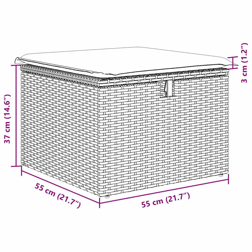 Conjunto de sofá de jardín con cojín 6 pcs Gris ratán sintético
