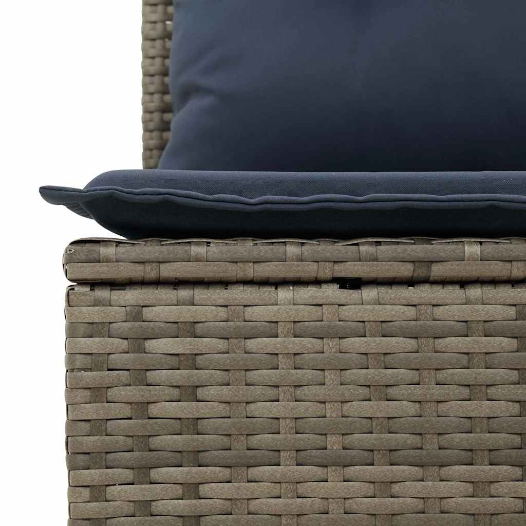 Conjunto de sofá de jardín con cojín 9 pcs Gris Poliratán