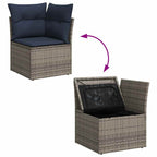 Conjunto de sofá de jardín con cojín 9 pcs Gris Poliratán