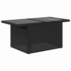 Conjunto de sofá de jardín con cojín 9 pcs Negro Poliratán