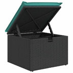 Conjunto de sofá de jardín con cojín 9 pcs Negro Poliratán