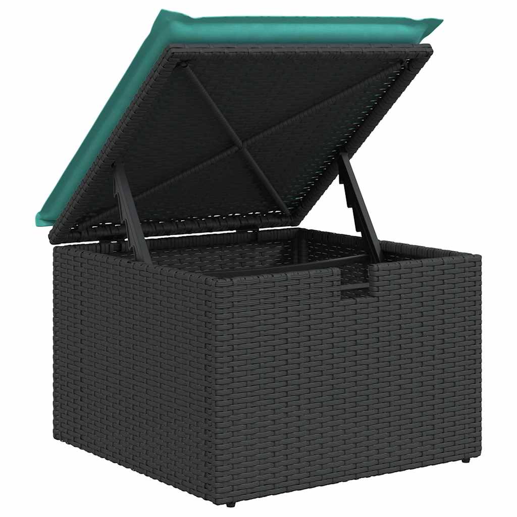 Conjunto de sofá de jardín con cojín 9 pcs Negro Poliratán