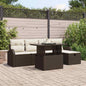 Conjunto de sofá de jardim com almofada 6 pcs Bege Polirratan