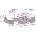 Conjunto de sofá de jardín con cojín 9 pcs Beige Poliratán