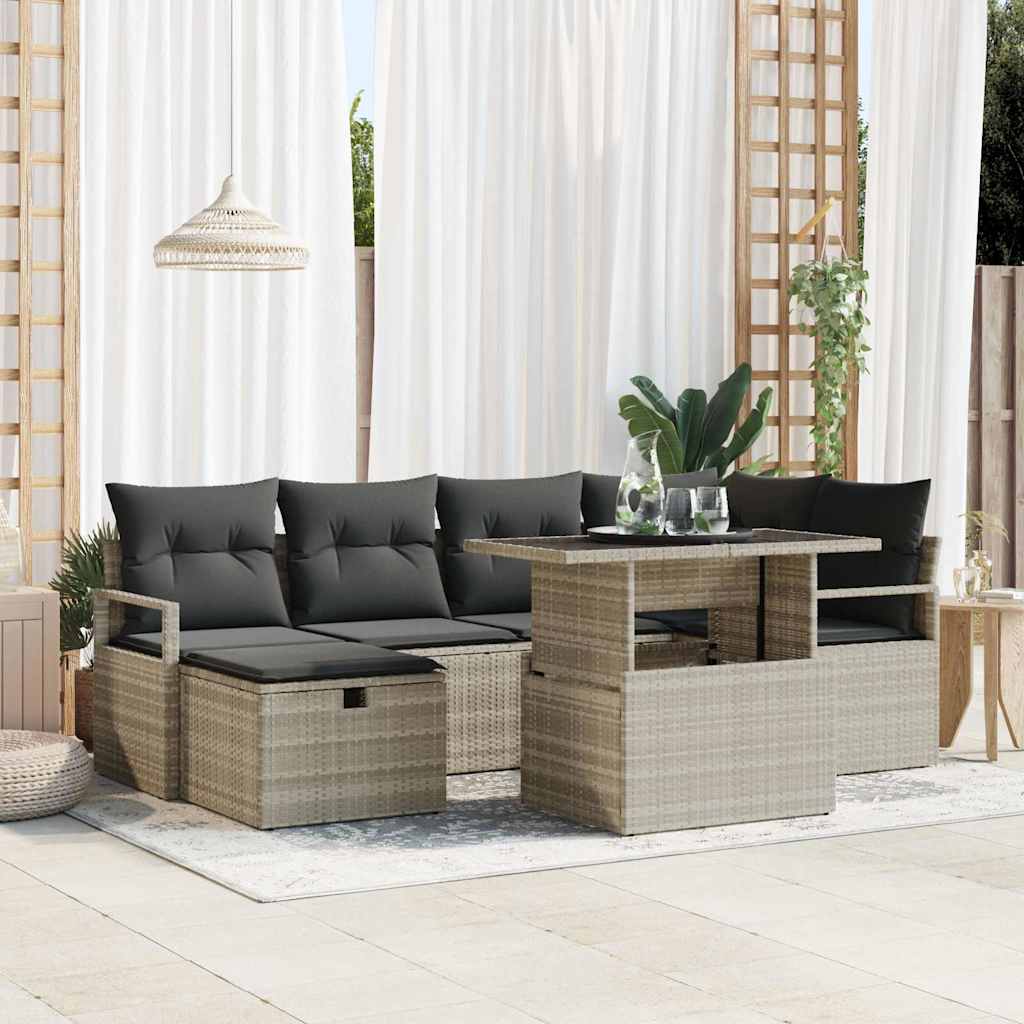 Conjunto de sofá de jardín 8 pcs Marrón Poliratán