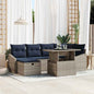 Conjunto de Sofás de Jardim 7 Peças Cinzento Vime Sintético
