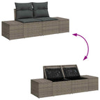 Conjunto de sofá de jardín 7 pcs Gris ratán sintético