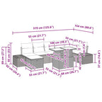 Conjunto de sofá de jardín 8 pcs Beige ratán sintético