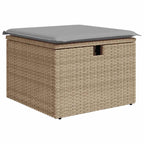 Conjunto de sofá de jardín 9 pcs Beige ratán sintético