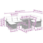 Conjunto de sofá de jardín 9 pcs Beige ratán sintético
