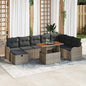 9-piece Outdoor Rattan Sofa Set Beige