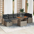 Conjunto de sofá de jardín 8 pcs Beige ratán sintético
