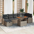 Conjunto de sofá de jardín 8 pcs Beige ratán sintético