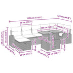 Conjunto de sofá de jardín 8 pcs Beige ratán sintético