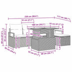 Conjunto de sofá de jardín 6 pcs Beige ratán sintético