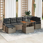 Conjunto de sofá de jardín 8 pcs Beige ratán sintético