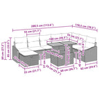 Conjunto de sofá de jardín 9 pcs Gris ratán sintético