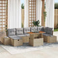 8-piece Garden Sofa Set Beige Synthetic Rattan