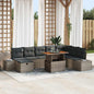 Conjunto de sofá de jardim 9 peças Bege Vime sintético
