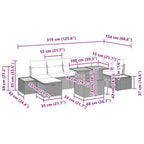 Conjunto de sofá de jardín 8 pcs Beige ratán sintético