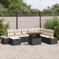 Conjunto de sofás de jardín 9 pcs Beige ratán sintético