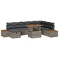 Conjunto de sofás de jardín 9 pcs Beige ratán sintético