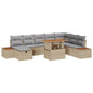 Conjunto de sofás de jardín 9 pcs Beige ratán sintético