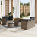 Conjunto de sofá de jardín con cojín 8 pcs Gris ratán sintético