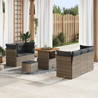 Conjunto de sofá de jardín con cojín 8 pcs Gris ratán sintético
