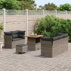 Conjunto de sofá de jardín con cojín 8 pcs Gris ratán sintético