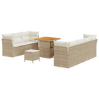 Conjunto de sofás de jardín 10 pcs Beige ratán sintético