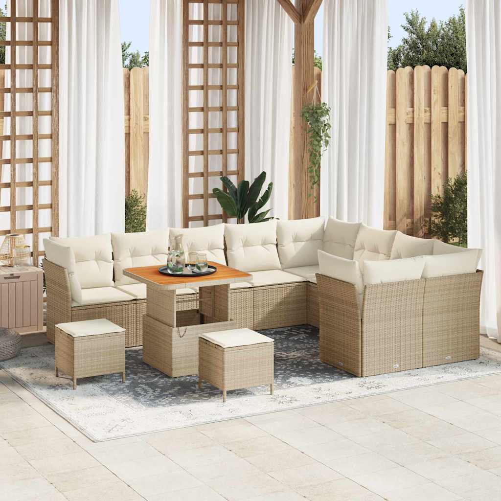 Conjunto de sofá de jardín con cojín 8 pcs Gris ratán sintético
