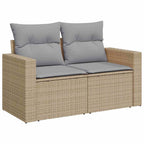 Conjunto de sofá de jardín 9 pcs Beige ratán sintético