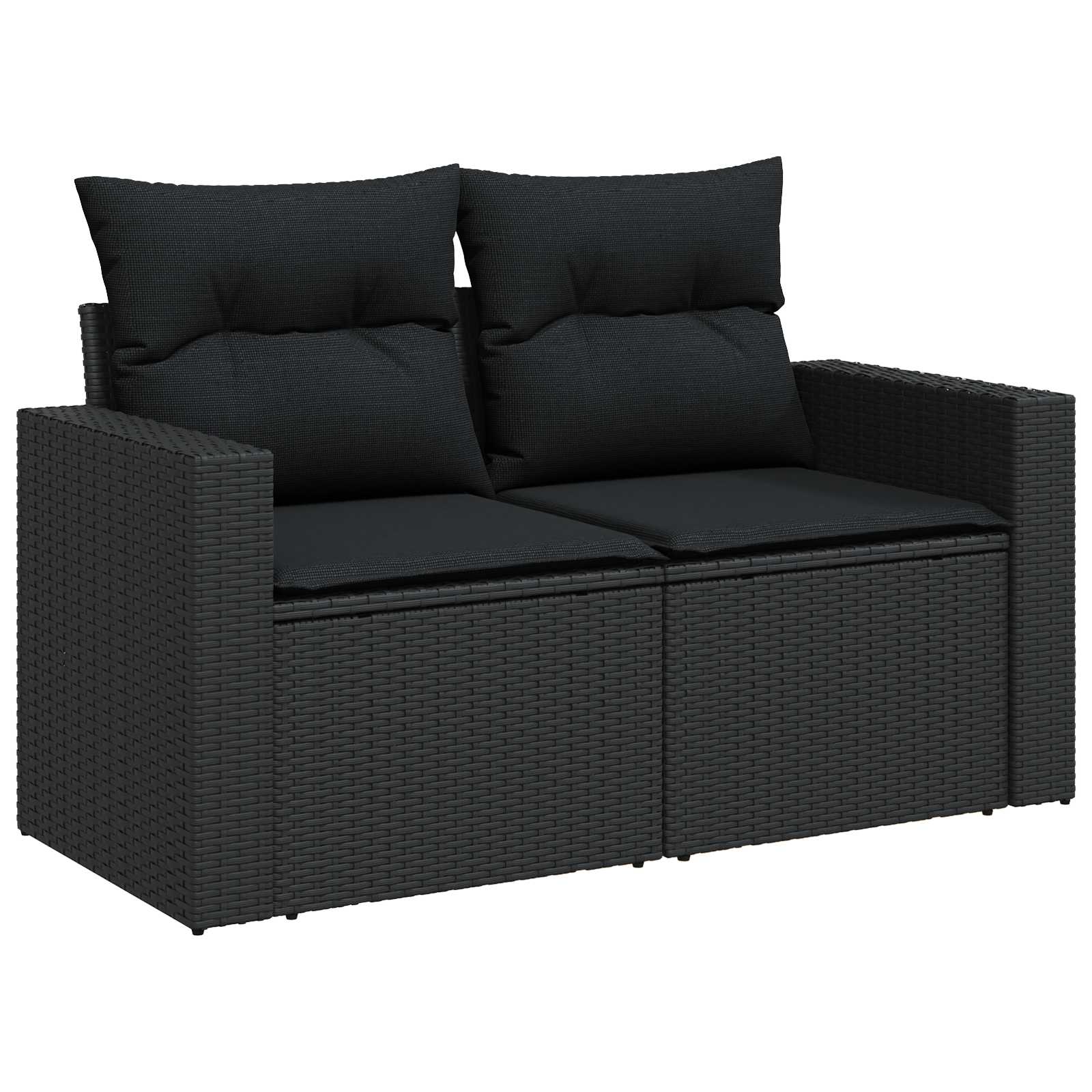Conjunto de sofá de jardín 10 pcs Negro ratán sintético