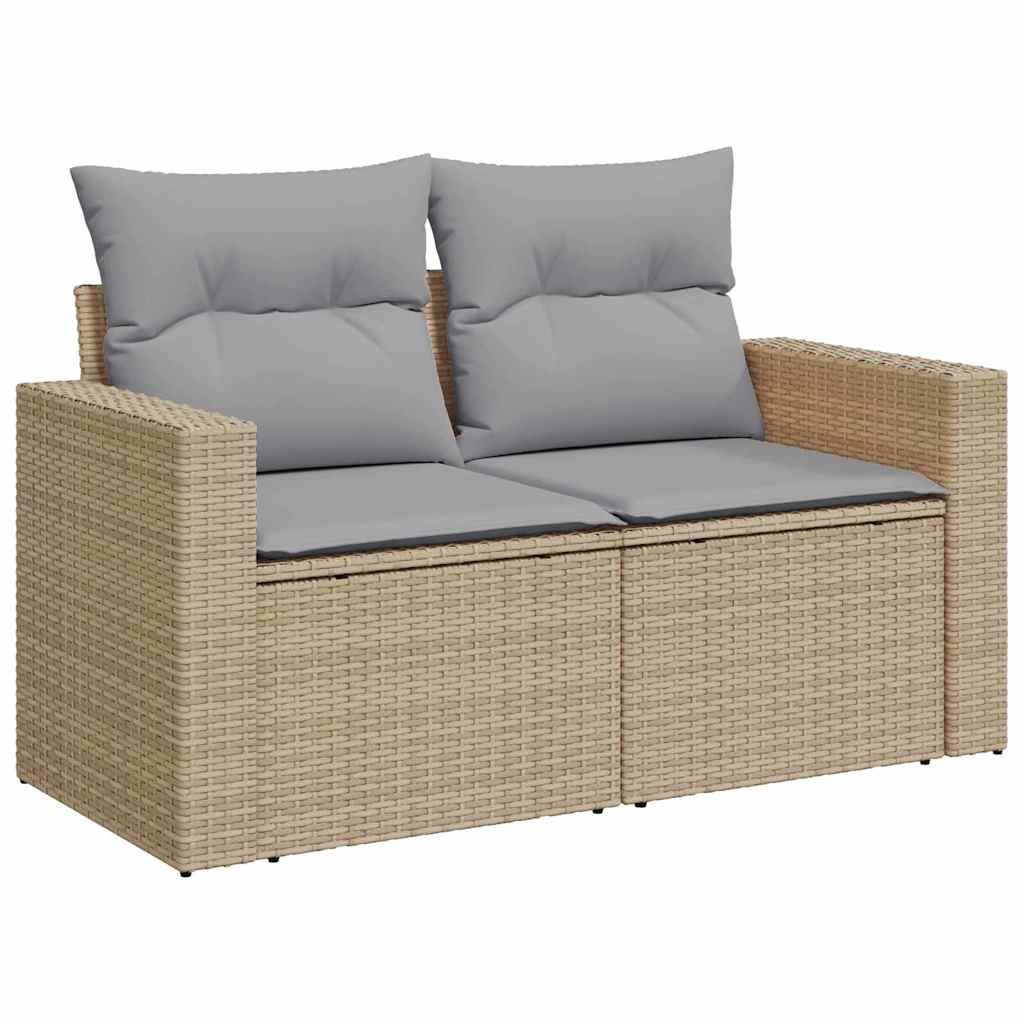 Conjunto de sofá de jardín 10 pcs Beige ratán sintético