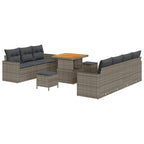 Conjunto de sofá de jardín 10 pcs Gris ratán sintético