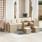 10-piece garden sofa set Synthetic rattan beige